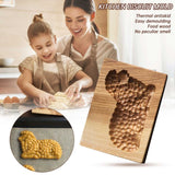 Wooden Cookie Molds, Engraved Embossing Cookie Cutter with Christmas Tree Deer Pinecones Pattern for Baking Embossed Cookies