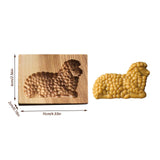 Wooden Cookie Molds, Engraved Embossing Cookie Cutter with Christmas Tree Deer Pinecones Pattern for Baking Embossed Cookies