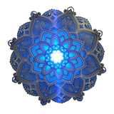 USB-Powered Mandala Atmosphere LED Night Light, Wood Carving Lotus Lamp for Stunning, Wooden Wall Art Home Decorations