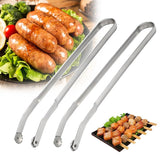 BBQ Sausage Turning Tongs, 2024 New Stainless Steel BBQ Kitchen Tongs for Cooking, Long Handle BBQ Grill Tongs, (2pcs) In Australia - Darrahopens