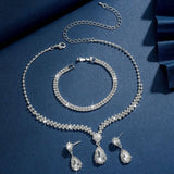 Necklace for Women Full Rhinestone Tassel Necklace Boho Bridal Necklaces for Wedding Prom Party Silver Layered Chain Necklaces