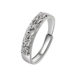 Mantra Protection Wealth Rings Brave Troops Statement Amulet Lucky Buddhist Open Silver Plated Jewelry for Women