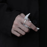 Mantra Protection Wealth Rings Brave Troops Statement Amulet Lucky Buddhist Open Silver Plated Jewelry for Women