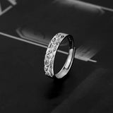 Mantra Protection Wealth Rings Brave Troops Statement Amulet Lucky Buddhist Open Silver Plated Jewelry for Women