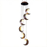 Solar Moon Wind Chimes Outdoor Solar Lights Windchimes Waterproof Hanging Decorations Gifts for Garden In Australia - Darrahopens