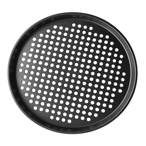 1PCS Round Pizza Pan 31.5cm Pizza Pan with Holes,Pizza Baking Pan for Oven Baking Supplies BBQ (Black) In Australia - Darrahopens