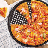 1PCS Round Pizza Pan 31.5cm Pizza Pan with Holes,Pizza Baking Pan for Oven Baking Supplies BBQ (Black) In Australia - Darrahopens