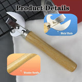 2 PCS Can Opener Vintage Can Opener Manual Can Opener Wooden Handle Bottle Opener Manual Side Cut Stainless In Australia - Darrahopens