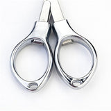 Stainless Steel Scissors Anti-Rust Folding Scissors Glasses-Shaped Mini Shear for Home and Travel Use