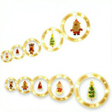 Window Lights Christmas Decor Ring Lights with Ornament LED Curtain Lights Indoor Outdoor USB White Christmas String