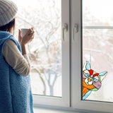 Peeking Cat Suncatcher, Funny Window Corner Decor, Funny Stained Glass Window Corner Decor, Cat Sticker