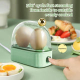 Electric Egg Cooker for Hard Boiled Eggs, Poacher, Omelet Maker & Vegetable Steamer, Holds 2, Mint-Egg Boiler Maker (Green)