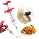 Meat Injector, Plastic Marinade Turkey Injector with 1-oz Capacity 1 pcs stainless steel needles （red） In Australia - Darrahopens