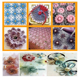 Flower Knitting Loom Kit,DIY Wool Yarn Flower Maker Weaver Tool Set with Needle Square flower weaving device