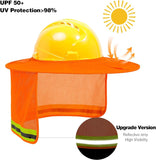 2 Pcs Hard Hat Neck Protection High Visibility Full Sun Protection and Neck Gaiter Bandana Face Scarf for Hard Hat Accessories