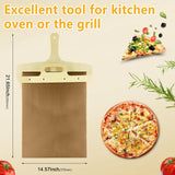 Smart Slider that Transfer Pizza Perfectly,Pizza Peel Slider, Pizza Paddle Slider With Handle & Baking Cloth Non-Stick