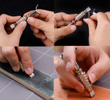 Swivel Knife 1Set Alloy Steel Rotating Carving Knife Leather Engraving Knife DIY Handmade Adjustable Swivel Leather Tool