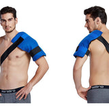 Large Flexible Gel Ice Pack & Wrap with Straps for Hot Cold Therapy - Pain Relief for Shoulder Rotator Cuff, Back, Hip