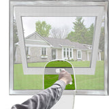 Adjustable Window Screen Replacement kit DIY with Zipper Opening, Fiberglass White 47in X 47in can be Cut fits Smaller