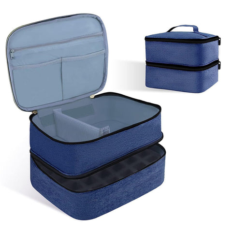 Nail Polish Organizer Storage Case for Nail Tech, Storage Bags Nail Dryer  Nail Polish Holder Carrying Case with Dividers (Blue)