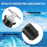 2 Pieces T-Handle Drain Plug Twist-Turn Marine Boat Drain Plugs Rubber Plugs with Brass Handle Boat Marine Accessories Brass Plated