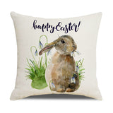 Easter Pillow Cover Set of 4 18x18 Inch Easter Bunny Rabbit and Eggs Cotton Linen Decorative Throw Pillow Case Spring Outdoor In Australia - Darrahopens