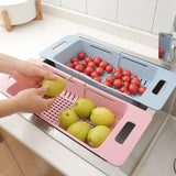 Collapsible Over The Sink Colander Dish Fruit Vegetable Strainer Drainer Basket for Kitchen Set of 3