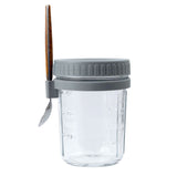 3PCS Wide Mouth Overnight Oats Glass Container Jar with Lid and Spoon, Oatmeal Mason Jar for Prepare Breakfast Salads Cereal Milk