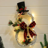 Christmas Wreath for Window Lighted Wreaths New Items Home LED Lights Wreath Rattan Circle Winter for Front Door Outdoor Indoor