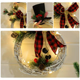 Christmas Wreath for Window Lighted Wreaths New Items Home LED Lights Wreath Rattan Circle Winter for Front Door Outdoor Indoor