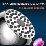 High Powerful Spray Setting Handheld Shower Head High Pressure Shower Head, 3 Inch Showerhead (Silver)