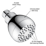 High Powerful Spray Setting Handheld Shower Head High Pressure Shower Head, 3 Inch Showerhead (Silver)