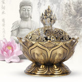 Classic Lotus Incense Burner, Vintage Cone Charcoal Incense Burner, Lotus Cone Incense Holder for Stick and Cone