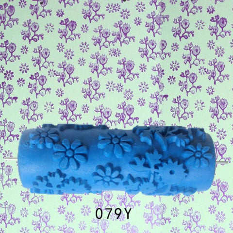 5 pcs 5'' Rubber Embossed Flower Pattern DIY Paint Roller Sleeve Decorative Texture Roller for Wall Painting Machine In Australia - Darrahopens