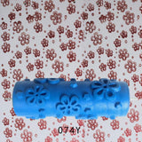 5 pcs 5'' Rubber Embossed Flower Pattern DIY Paint Roller Sleeve Decorative Texture Roller for Wall Painting Machine