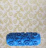 5 pcs 5'' Rubber Embossed Flower Pattern DIY Paint Roller Sleeve Decorative Texture Roller for Wall Painting Machine
