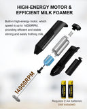 Milk Frother Handheld, Battery Powered Drink Mixer for Matcha Coffee, Electric Portable Whisk Drink Mixer Mini Foam Maker