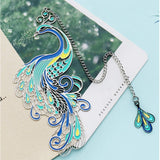 Bookmark Metal Peacock Bookmark Gift Box Hollow Tassel Pendant Chinese Style Student Gift Teacher's Day Gift for Teacher In Australia - Darrahopens