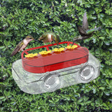 Window Hummingbird Feeder, Strong Suction Cup Hummingbird Feeder with 4 Feeding Ports, Easy to Clean and Refill Plastic