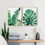 Living Room Wall art Green Leaf Simple Life Painting Bedroom Wall Decoration Plant 3 Pieces Canvas Art Painting Tropical Green In Australia - Darrahopens
