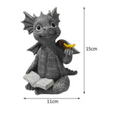 Dragon Statue, Baby Dragon Reading Book Statue, Dinosaur Holding Butterfly Figurines Art Sculpture for Outdoor Garden In Australia - Darrahopens