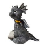 Dragon Statue, Baby Dragon Reading Book Statue, Dinosaur Holding Butterfly Figurines Art Sculpture for Outdoor Garden In Australia - Darrahopens