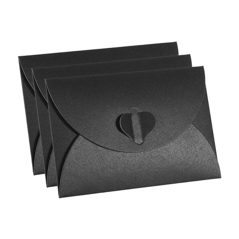 Gift Card Envelopes, 50 Pack Heart Shaped Clasp Photo Gift Card Holders Mini Envelope for Birthdays Weddings