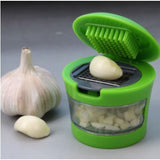 Kitchen Innovations Garlic Press, Crusher, Cutter, Mincer, and Storage Container - Includes Silicone Garlic Peeler - Easy to Clean