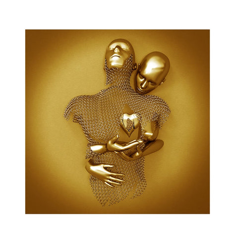 2 pcs Home Metal Wall Decor, Wall Decor Sculptures Lover Sculpture Canvas Printed Wall Art Painting Picture Bedroom Home In Australia - Darrahopens