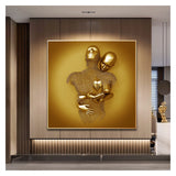 2 pcs Home Metal Wall Decor, Wall Decor Sculptures Lover Sculpture Canvas Printed Wall Art Painting Picture Bedroom Home In Australia - Darrahopens