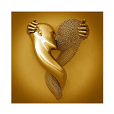 2 pcs Home Metal Wall Decor, Wall Decor Sculptures Lover Sculpture Canvas Printed Wall Art Painting Picture Bedroom Home
