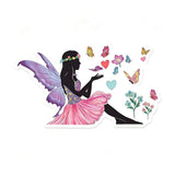 Girl Switch Stickers Beautiful Girl with Flowers & Butterflies Wall Stickers Girl Nursery Wall Decals Removable