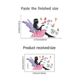 Girl Switch Stickers Beautiful Girl with Flowers & Butterflies Wall Stickers Girl Nursery Wall Decals Removable