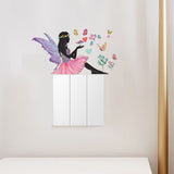 Girl Switch Stickers Beautiful Girl with Flowers & Butterflies Wall Stickers Girl Nursery Wall Decals Removable